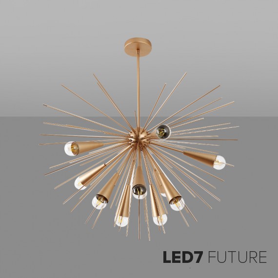 Loft Industry Modern - Brass Sun Chandelier